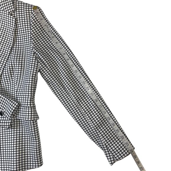 Rachel Zoe Black & White Plaid Single Breasted Blazer Size Small - Picture 8 of 11